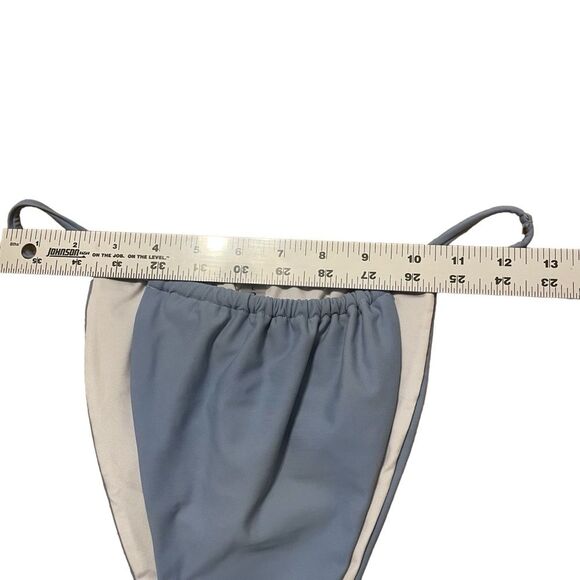 NEW Blooming Jelly Blue Cheeky High Cut High Leg String Bikini Bottom Large NWOT - Picture 3 of 6